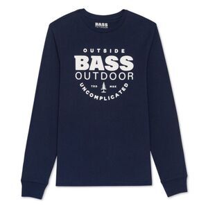 New Bass Outdoor Men's Uncomplicated Long Sleeve Logo T-Shirt Blue Size M